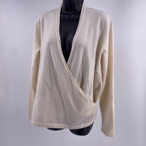 Land's End Women Cashmere Long Sleeve Wrap Sweater Blouse Blush Rose Pink Small - Picture 4 of 12