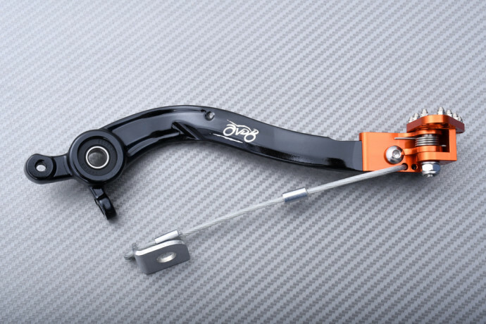 Pédale de frein arrière pour KTM EXC 250 SIX DAYS orange en aluminium forgé