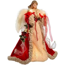 Kurt Adler (#UL2218) 10-light Red and Ivory Angel Lighted Treetop, 16"