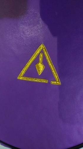 Masonic Royal And Select Cap Case Hand Embroidered Emblem, Freemason Cap Case - Picture 3 of 3