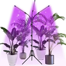 Led Plant Grow Light 3 Or 4-Head Adjustable Stand 4/8/12h Timer Plant Lamp