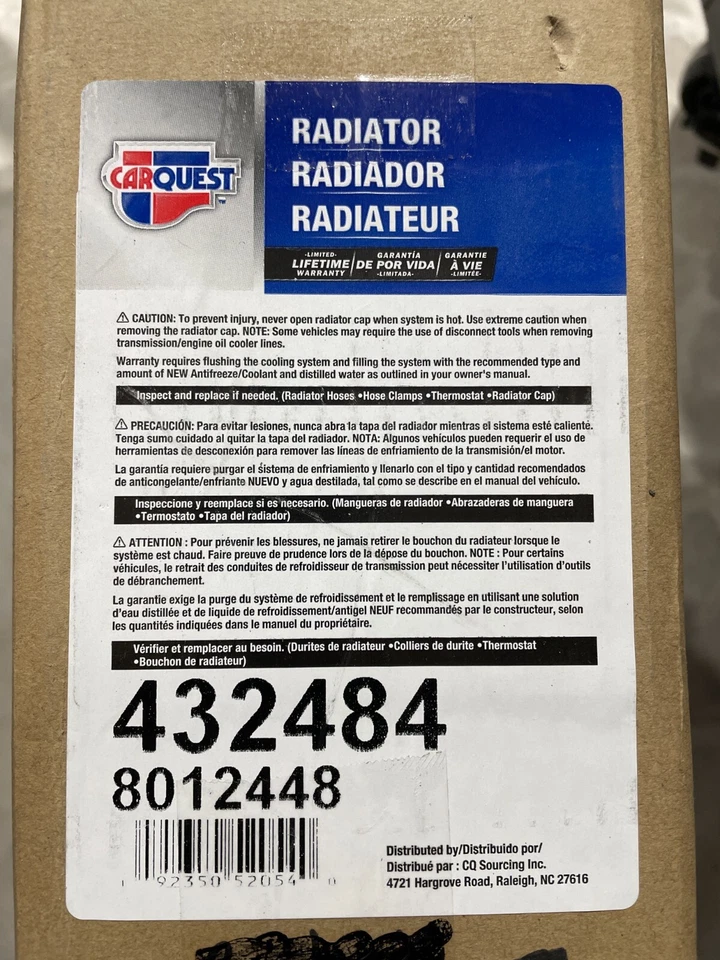 Carquest Premium Radiator 432484 for Mitsubishi Lancer ('02-'07) - Image 2 of 2