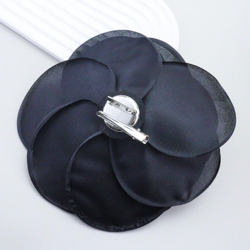 4-Pack Extra Large Satin Flower Brooches - Big Rose/Camellia Lapel Pins For Women's Dresses, Hats, Jackets (3.9") - View #4
