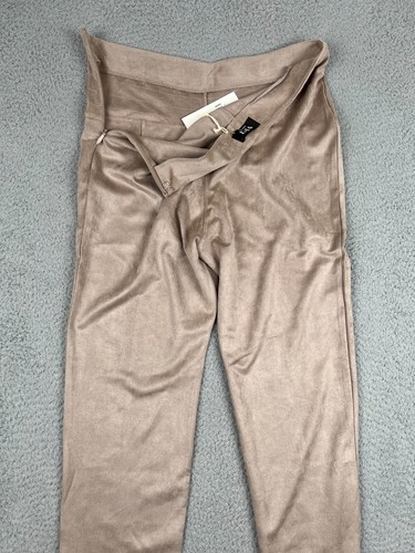Vici x Fate Pants Women XL Taupe High Rise Faux Suede Stretch Skinny Pants NWT - Picture 3 of 12