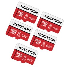 Kootion 64GB 5PCS Micro SD TF Card Ultra SDXC Memory Card SD Card Free Adapter