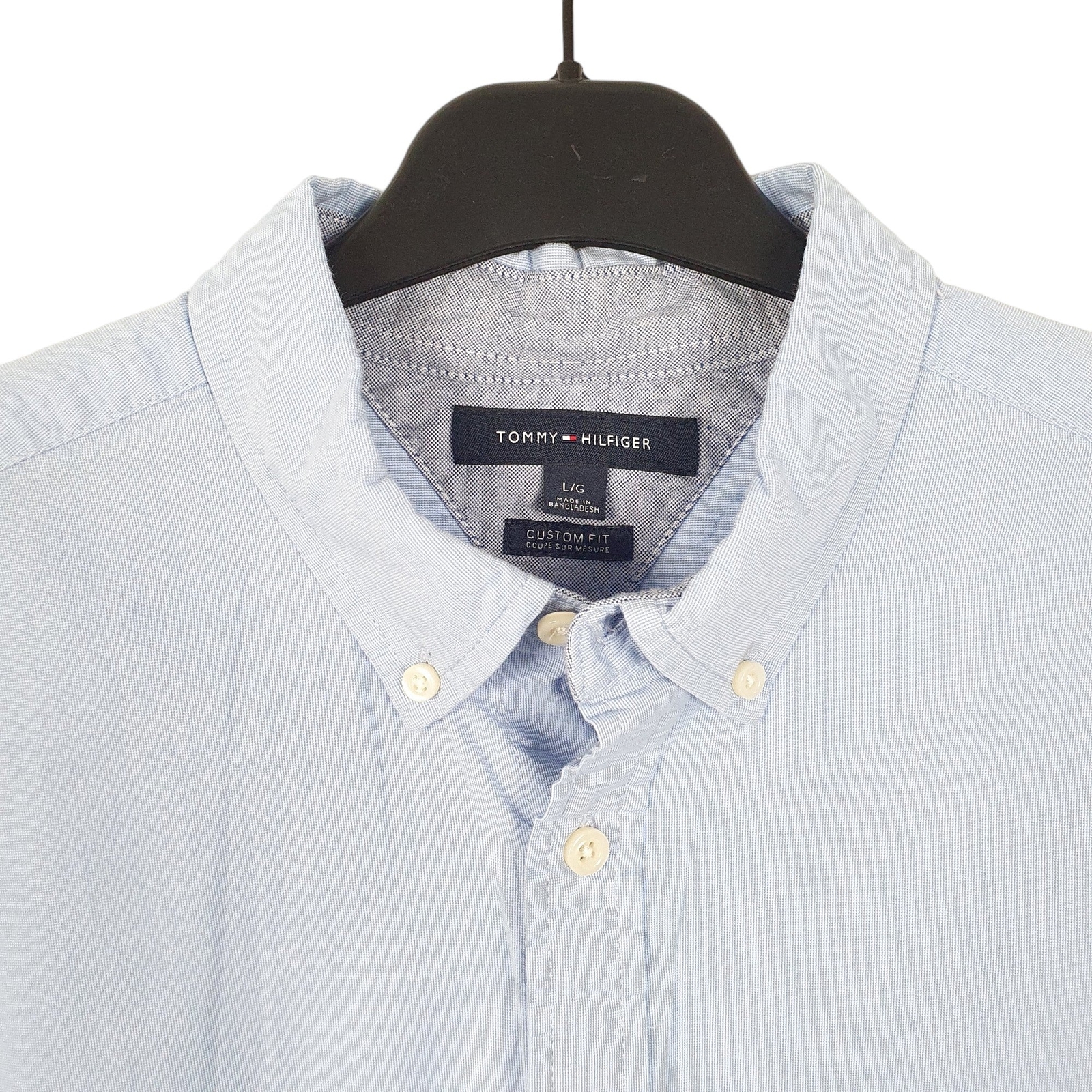 TOMMY HILFIGER Blue Shirt Custom Fit Long Sleeve Casual Mens M image 2