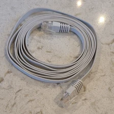 6' 10" Flat Ethernet Patch White Cable