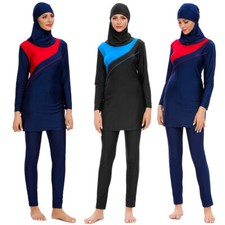 3PCS Arab Burkini Women Muslim Swimsuit Swimwear Islamic Hijab Beachwear Modest