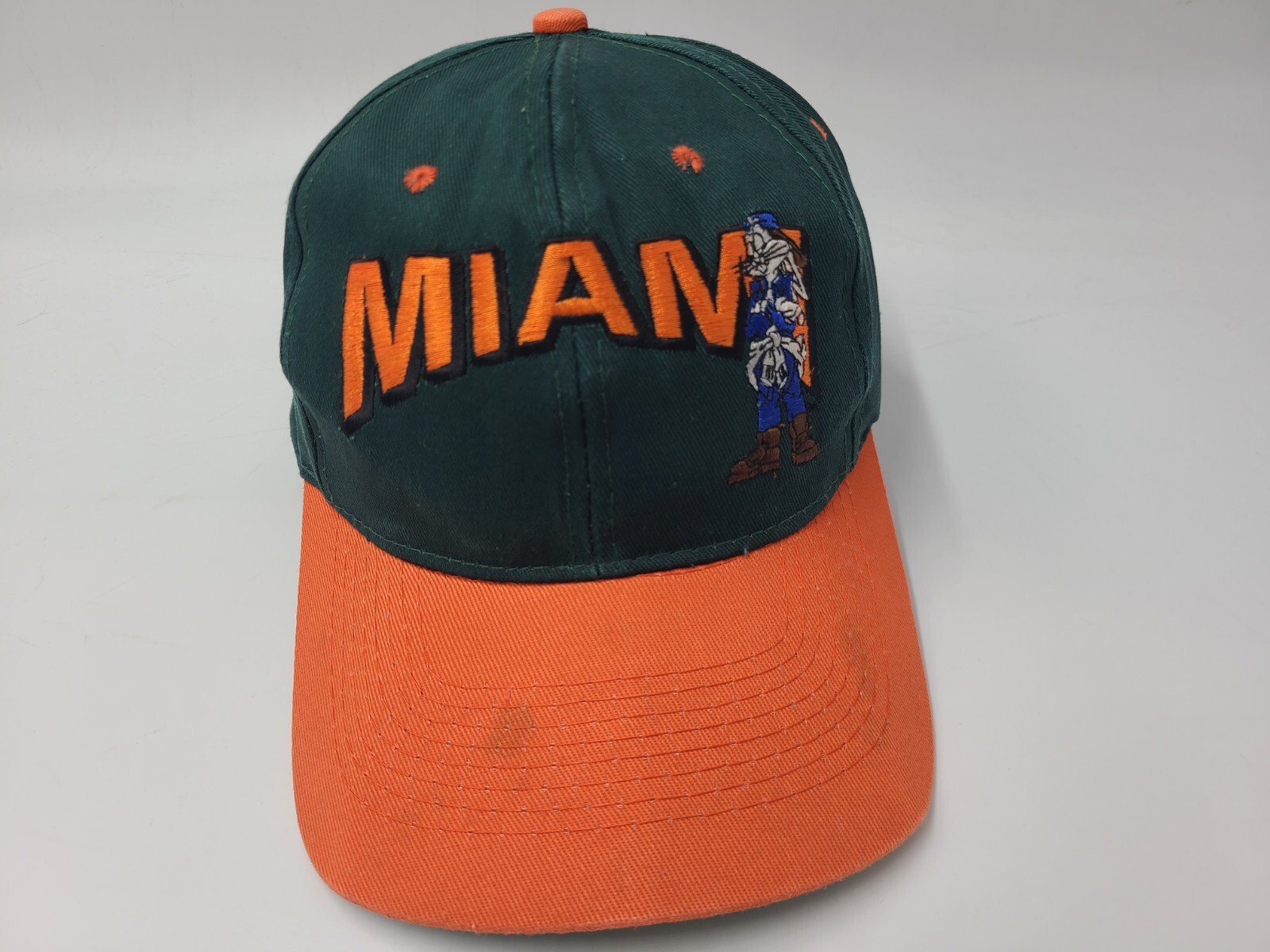 Vintage University of Miami Hurricanes Bugs Bunny Looney Tunes Snapback Hat Cap