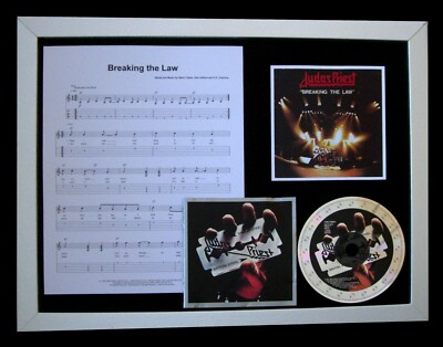 JUDAS PRIEST Breaking The Law QUALITY MUSIC CD FRAMED DISPLAY+FAST GLOBAL SHIP