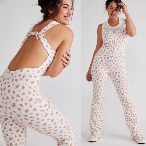 NEW Free People CRVY 2nd Ave Printed One Piece Open Back White US 12 UK 14 - 16 - Picture 4 of 11