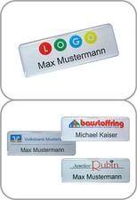 Exclusives Aluminium Namensschild mit individuellem Logodruck und Magnet