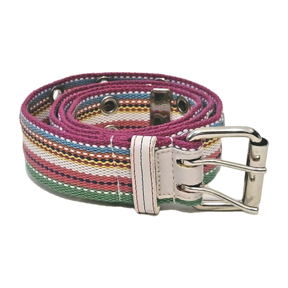 EUC burberry women\'s striped can as double O ring belt multicolor Burberry Women main image 3