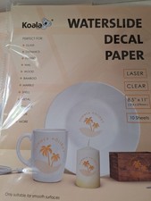 Koala Clear Waterslide Decal Transfer Paper for Laser 30 Ct Water Slide 8.5x11