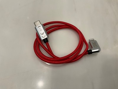 AUDI USB-C to LIGHTNING Braided Charging Cable - 27  long - RED MFi CertifiedR56