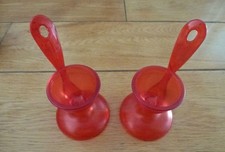 Lot 2 Coquetiers avec cuillères Design Jorgensen BODUM Petit Déjeuner Servi