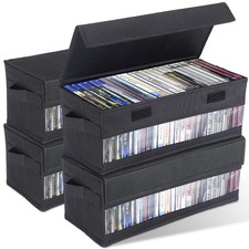 CCidea CD Storage Boxes - Pack of 4 Cases - 14" 4 Pack, With Visual Window
