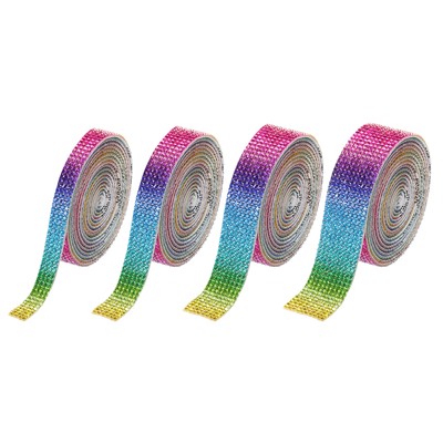Selbstklebende glitzernde Strasssteine, 8 Yards Kristallband Basteln, Regenbogen