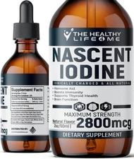 Nascent Iodine Supplement 400 Servings,Vegan 2800 mcg,Thyroid Health Energy 2 oz
