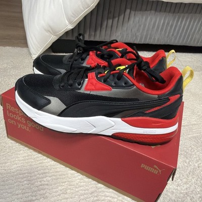 PUMA Scuderia Ferrari Vis2k Lace Up Mens Black Sneakers Shoes 30829603 Size 9