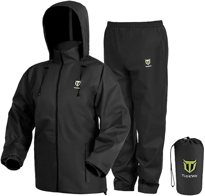 Portable Rain Suit Waterproof Rain Gear Raincoat Jacket and pants for Men Wom.
