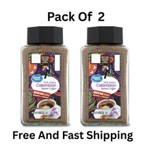 Pack 2 Great Value 100 Arabica Colombian Instant Coffee,Medium-Dark Roast,7oz