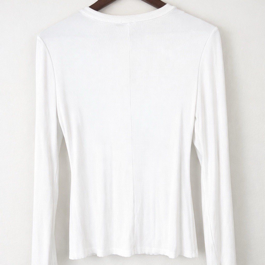 superdown White Ribbed Button Front Long Sleeve T… - image 5
