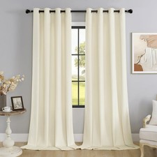 SMILETIME Ivory White 96 in Long Velvet 52"W x 96"L Pack of 2 , Cream