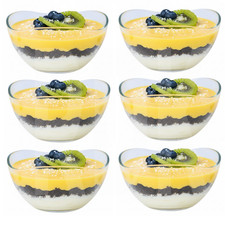 Glass Dessert Bowls Prawn Cocktail Appetizer Starter Serving Dishes Set of 6
