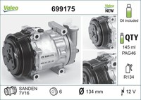 Kompressor Klimaanlage Valeo 699175 FÜR Alfa Romeo Passend FÜR Fiat Lancia