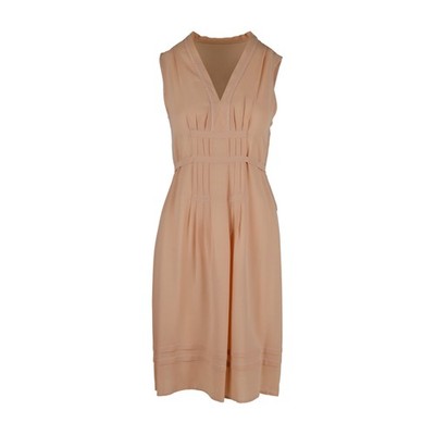 Moschino V Neck Midi Dress - 10s Female Pink 42