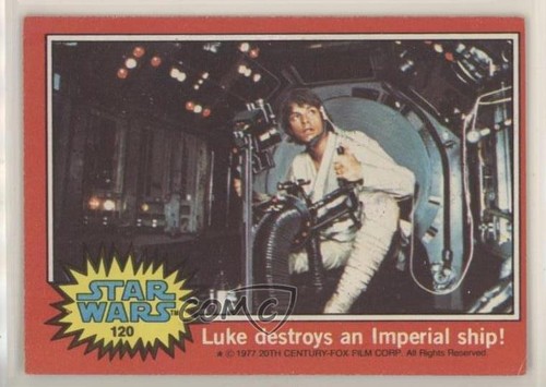 1977 Topps Star Wars #120 Luke destroys an Imperial ship! — Raw