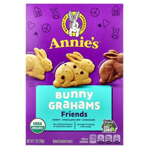 Organic Friends Bunny Grahams, Chocolate Chip, Chocolate & Honey, 7 oz (198 g)