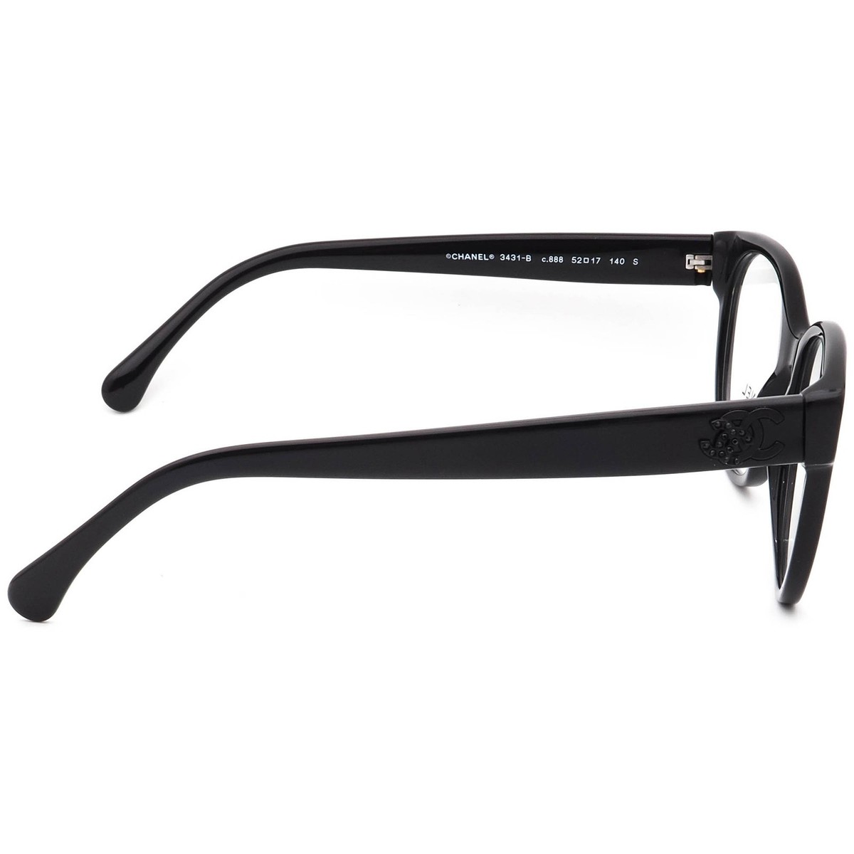 Chanel Eyeglasses 3431-B c.888 Black Rhinestones Butterfly