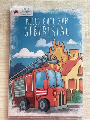 Kurt Eulzer Kinder Geburtstag Happy Sound Musik Geld Karte Feuerwehr Auto Junge