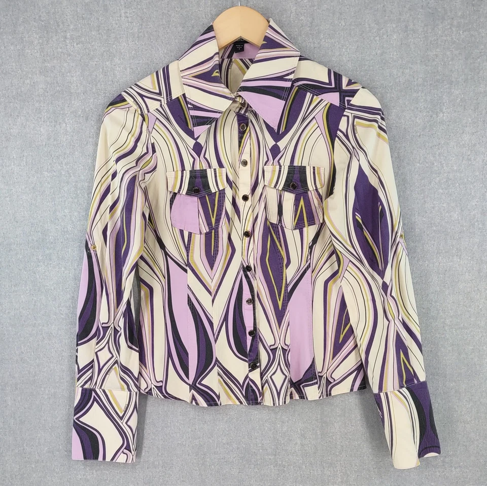 Camisa Bebe Mujer Pequeña Abstracta Artística Manga Larga Blusa Top Estampado Geométrico Foto 2 de 4