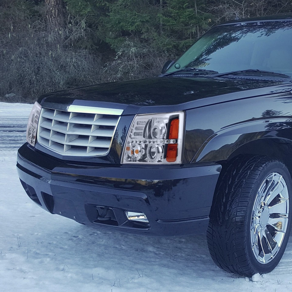 Projector Headlights Fits 2002-2006 Cadillac Escalade LED Halo Headlamps 02-06 Foto 2 de 4