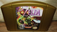 NINTENDO 64 AUTHENTIC LEGEND OF ZELDA MAJORA'S MASK, HOLOGRAPHIC GOLD, USED - VG