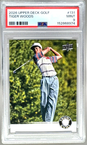 Tiger Woods 2026 Upper Deck Golf #131 Retrospective Rookies PSA 9 #152868974