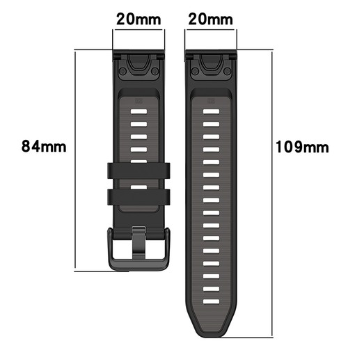 Cinturino in silicone bicolore accessori orologio per Garmin fenix8/7/7pro/6/5 - Foto 3 di 12