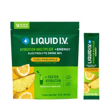 Liquid I.V. Hydration Multiplier Energy Yuzu Pineapple Electrolyte Powde...