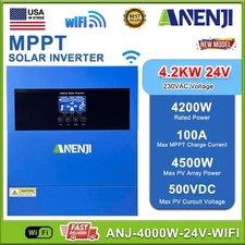 4200W Off Grid Hybrid Solar Inverter MPPT 24V 220VAC 500VDC 100A Pure Sine Wave