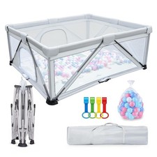 Baby Playpen Foldable 59X59 inch, Large Play Yard,Playpen for Babies and Todd