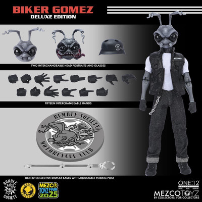 Mezco One:12 Twelve Rumble Society Biker Gomez And Motorcycle New