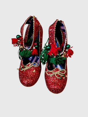 PRINCESS PROMISE Christmas Irregular Choice Heels W/ Glitter Sz Us 11 Euro 42