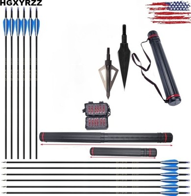 12pcs 31''Archery Arrows Dense Shaft Quiver Set Training Practice Hunting Target