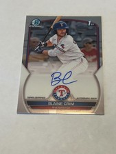 2023 BOWMAN CHROME AUTOGRAPH BLAINE CRIM TEXAS   RANGERS   1ST BOWMAN