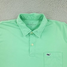 Vineyard Vines Polo Shirt Mens Large Green Pima Cotton Pocket Logo Casual Soft