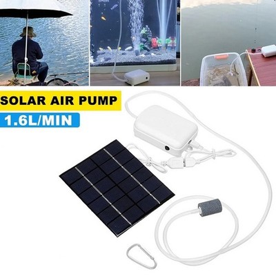 2W 6V Solarbetriebene Sauerstoffpumpe für Aquarien und Teiche mit Luftsteinen