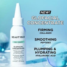 New BeautyBio GLOfacial Concentrate Firming Collagen and Smoothing Peptide Solut